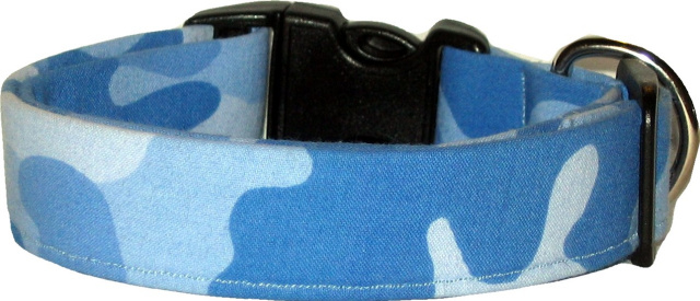 Shades of Blue Camo Handmade Dog Collar